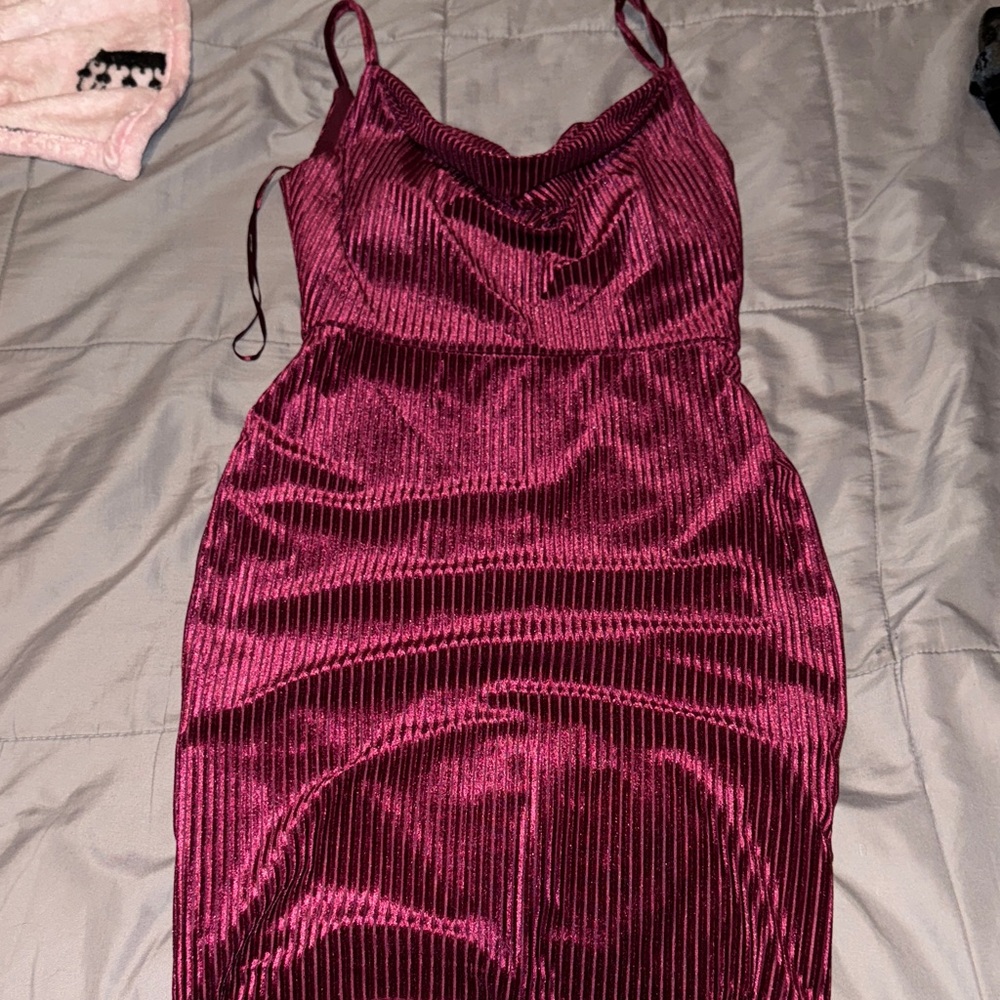 Elegant Burgundy Dress